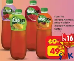 FUSE TEA SOĞUK ÇAY ÇEŞİTLERİ 1,5 L fiyat ve kampanya bilgisi
